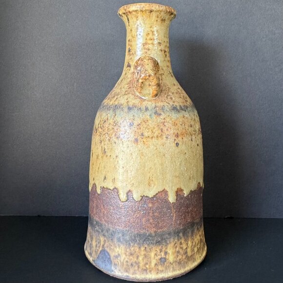 Handmade Rustic Ceramic Jug With Dual Handles & Earthy Drip Glaze Finish - Picture 5 of 9
